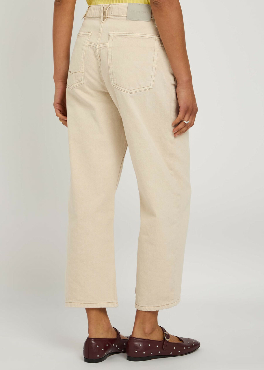 Free People Deep Trance Wide-leg Cropped Jeans Cream