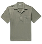 Camoshita - Skipper Camp-Collar Cotton-Terry Shirt - Green