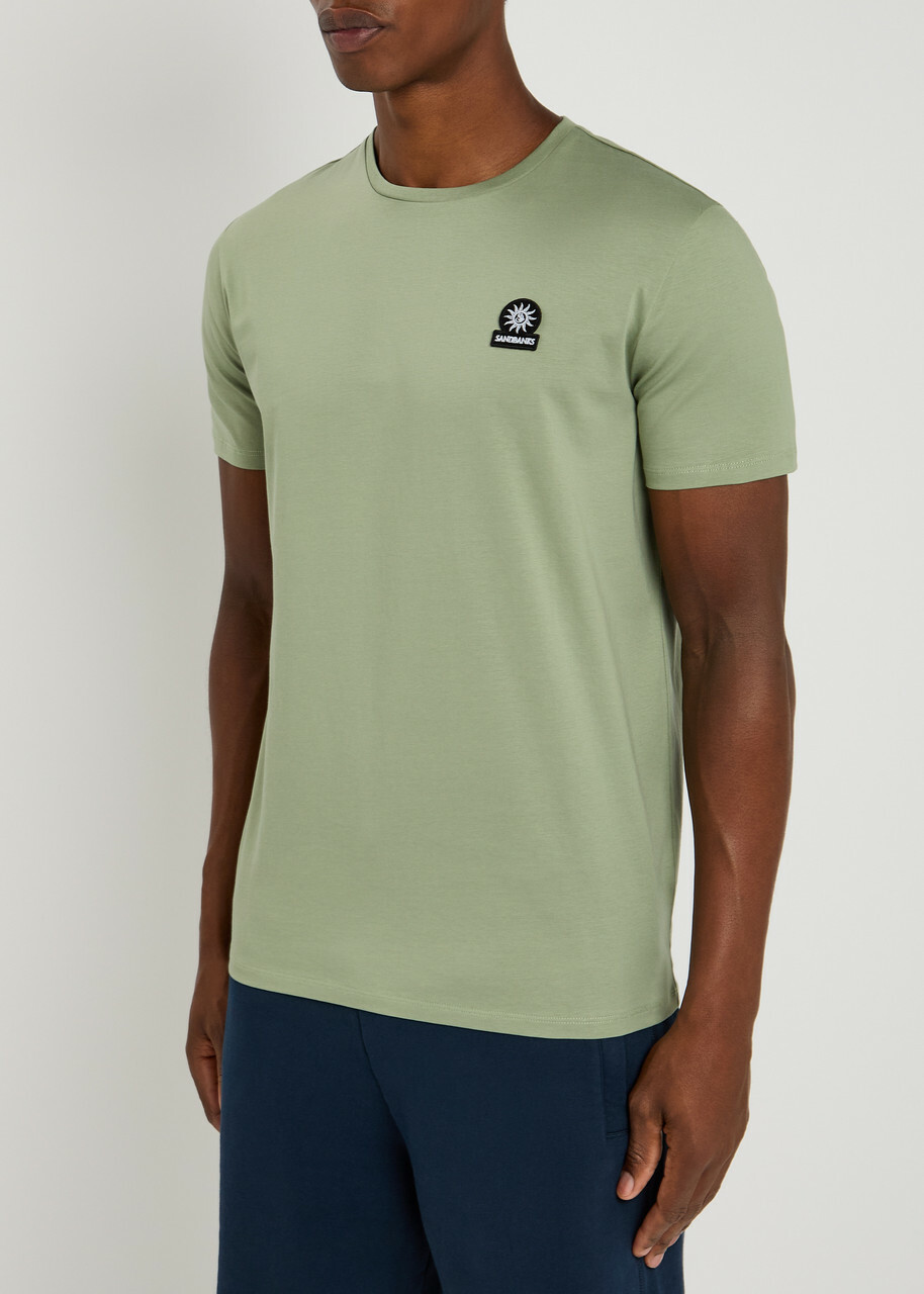 Sandbanks Logo Cotton T-shirt Sage