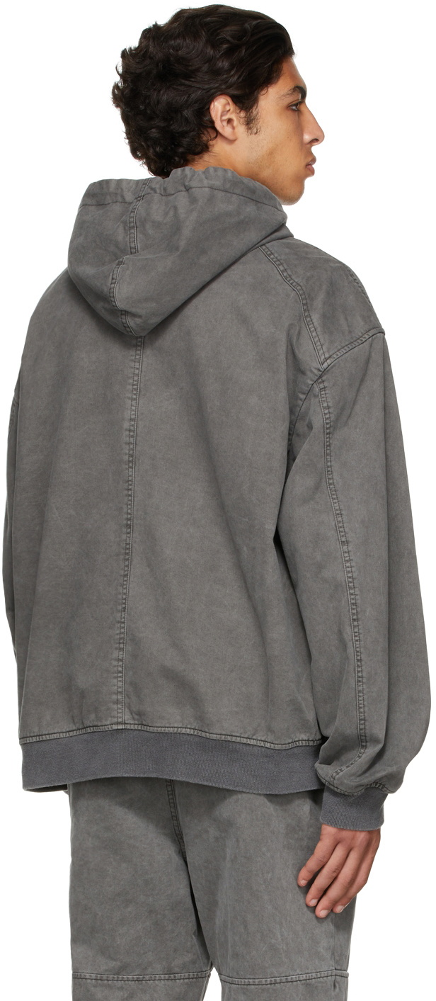 Juun.J Gray Hooded Down Jacket