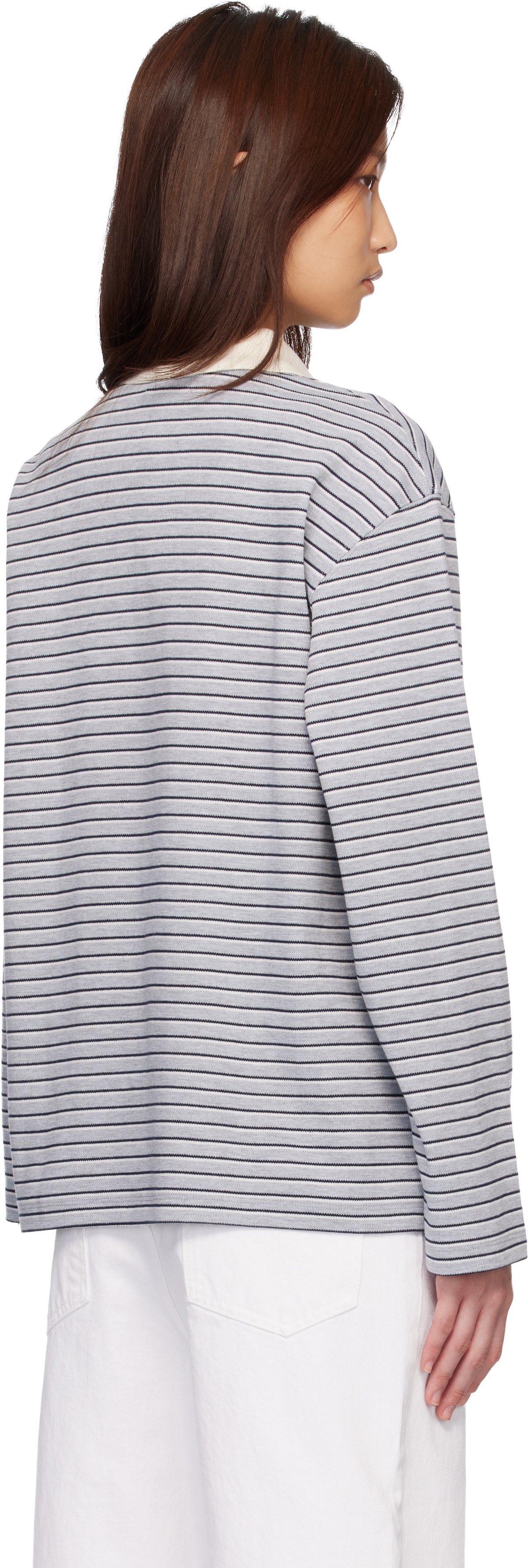 COOR Gray Multi-Stripe Pique Polo