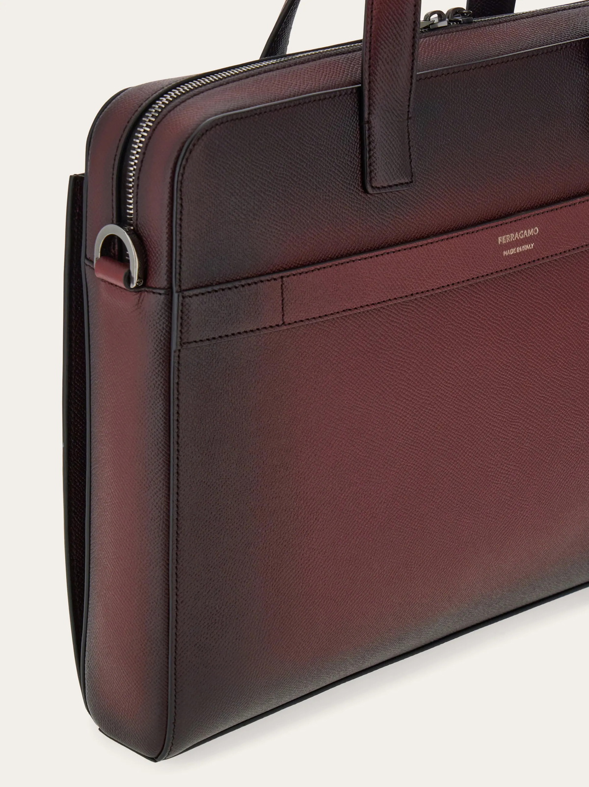 Ferragamo Mens Gancini briefcase in Red