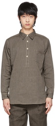 Taiga Takahashi Brown Cotton Shirt