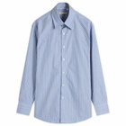 Carter Young Men's Western Business Shirt in Blue Static Stripe