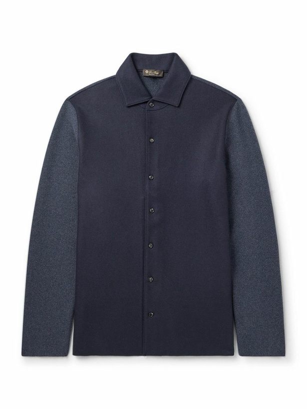 Photo: Loro Piana - Breia Felt-Panelled CashWish® Overshirt - Blue