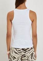 Ganni Cherry Printed Cotton Tank top White