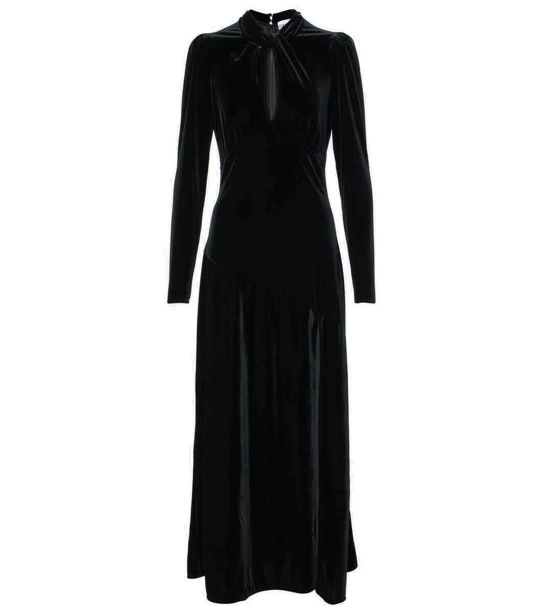 Ganni Cutout velvet midi dress GANNI