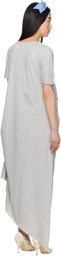 Ashley Williams Gray Comb Embossed Draped Midi Dress