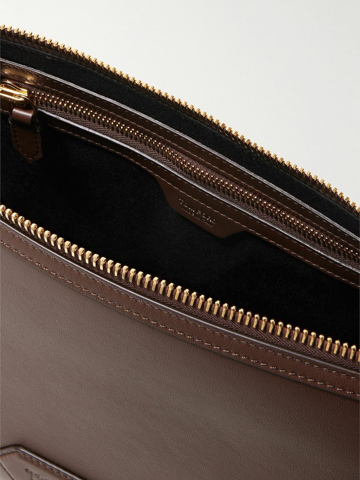 TOM FORD - Logo-Debossed Leather Messenger Bag