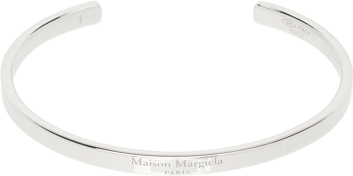 Maison Margiela - Burnished Sterling Silver ID Bracelet - Silver