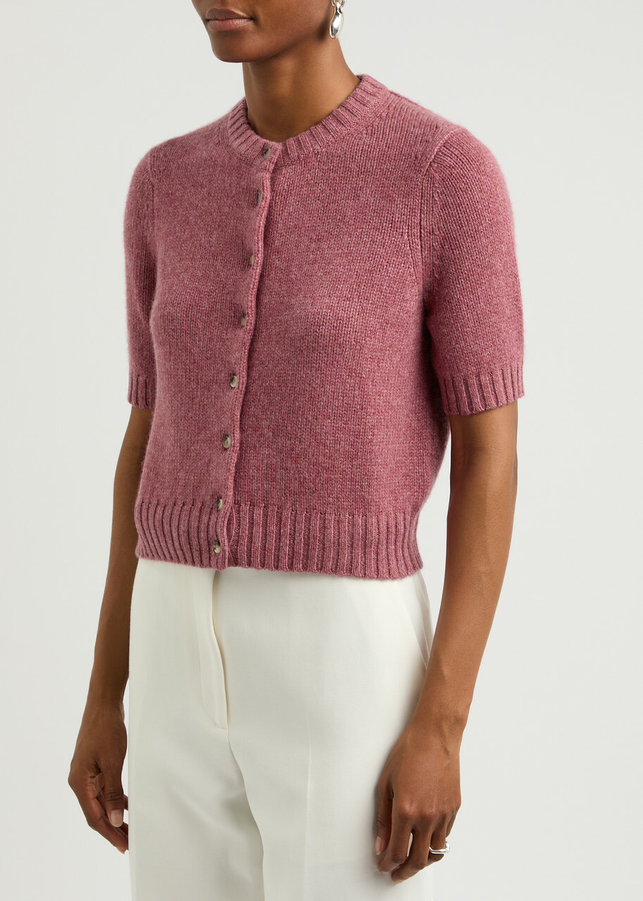 Khaite Nora Stretch-cashmere Cardigan Pink Khaite