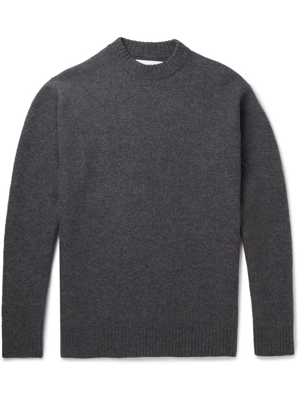 Photo: Jil Sander - Mock-Neck Boiled Wool Sweater - Gray