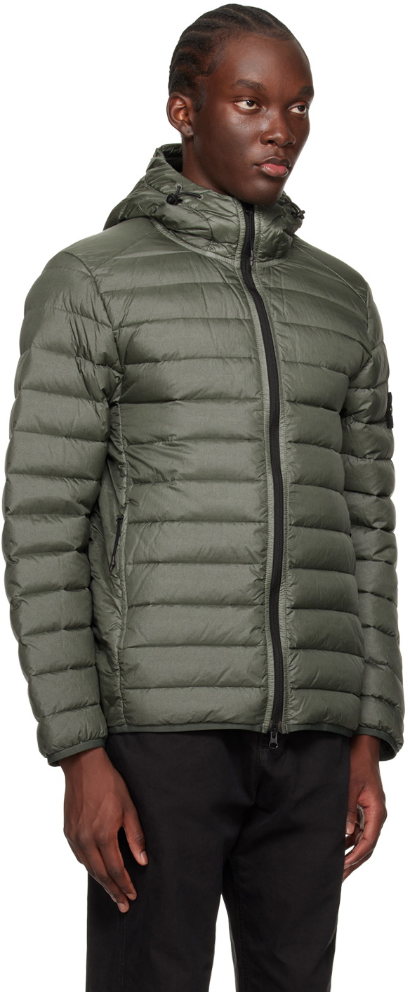 Stone Island Khaki Patch Down Jacket Stone Island