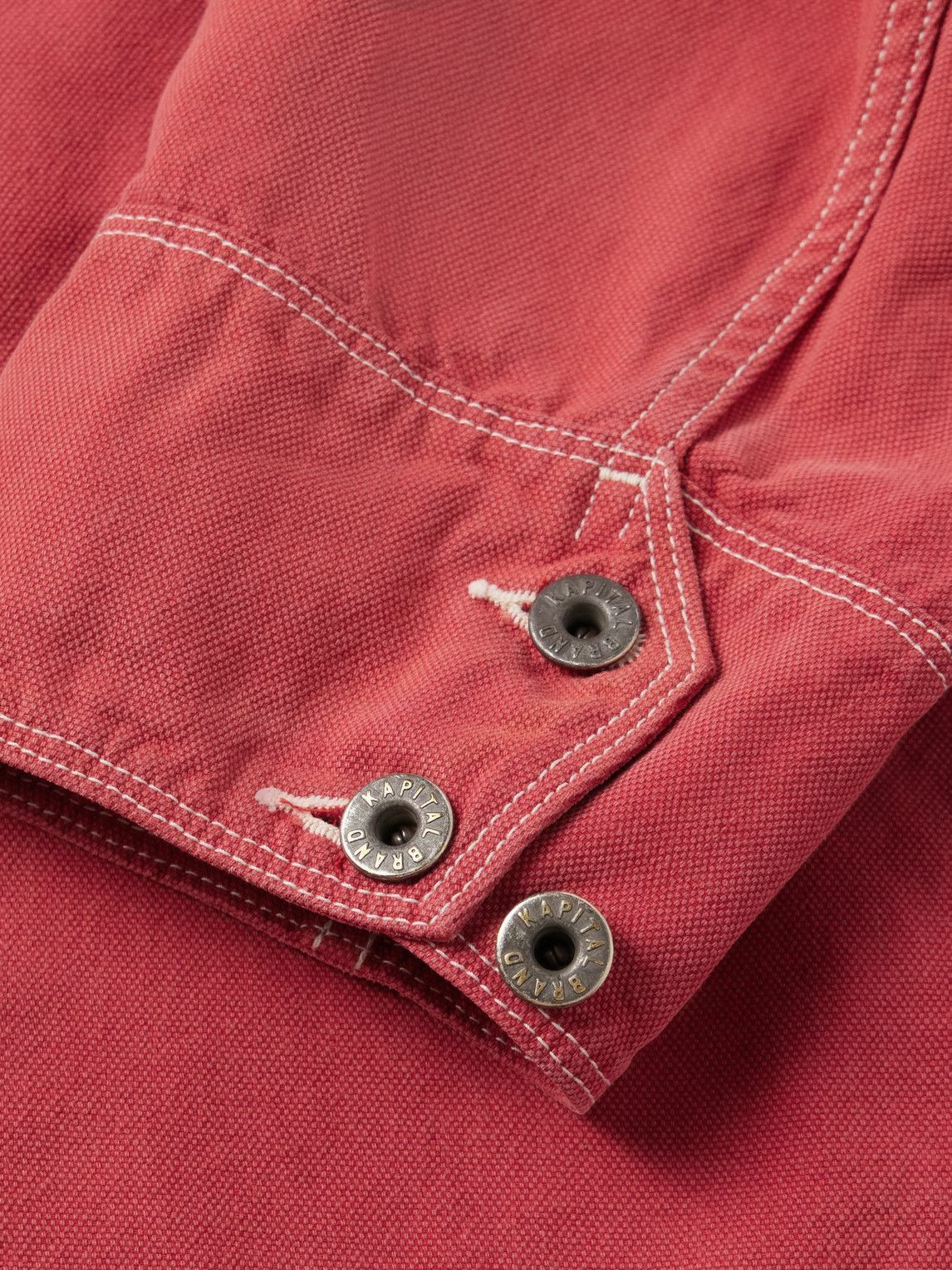 KAPITAL - Cactus Panelled Denim Jacket - Red KAPITAL