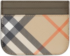 Burberry Beige & Black Check Card Holder