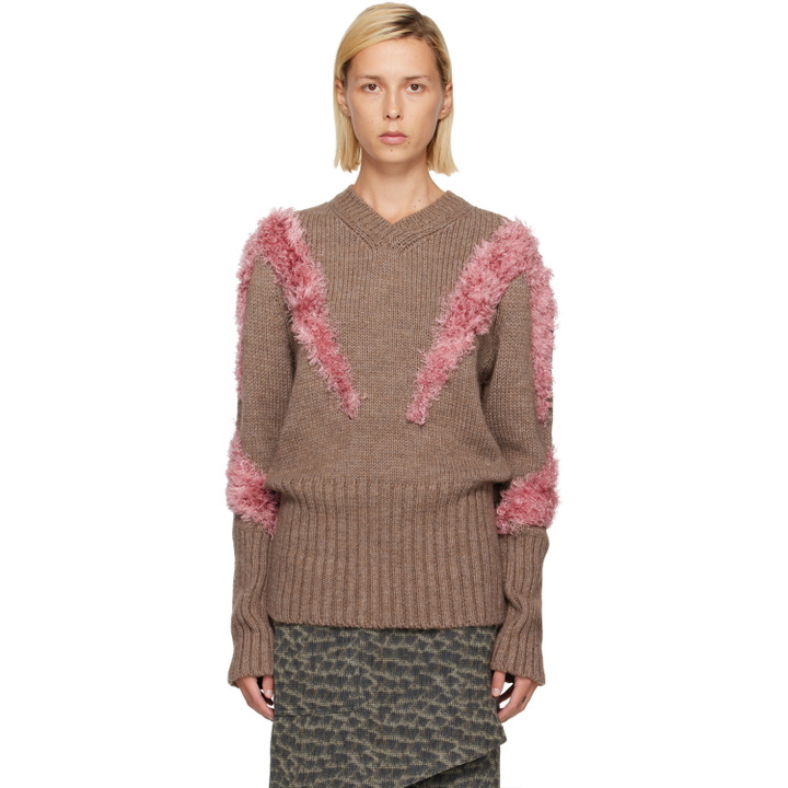 Photo: Kiko Kostadinov Brown & Pink Macaw Sweater