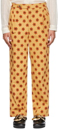 Bode Beige & Orange Daisy Trousers