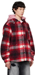 COÛT DE LA LIBERTÉ Red Tommy Plaid Fleece Oversized Jacket