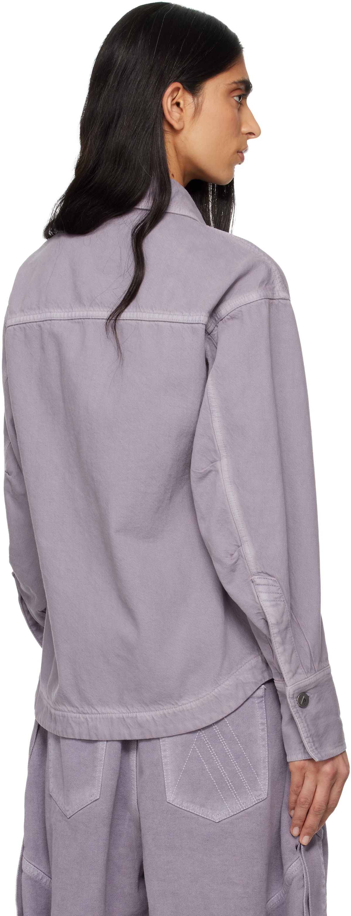 The Attico Purple Eliza Denim Shirt