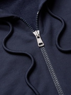 Moncler - Logo-Appliquéd Cotton-Jersey Zip-Up Hoodie - Blue