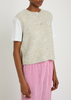 American Vintage Ribbed Knitted Vest Grey
