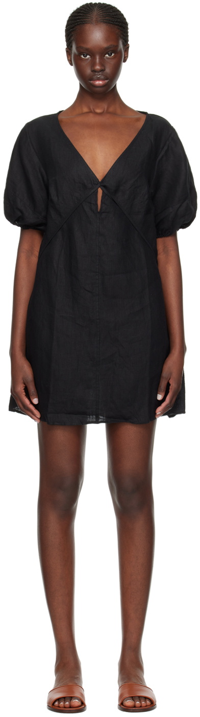 Deiji Studios Black Tie Seamed Minidress Deiji Studios Deiji Studios Black Tie Seamed Minidress Deiji Studios
