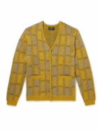 Beams Plus - Brushed Checked Jacquard Cardigan - Yellow
