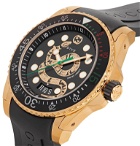 Gucci - Dive 45mm Gold PVD-Coated Watch with Rubber Strap - Black