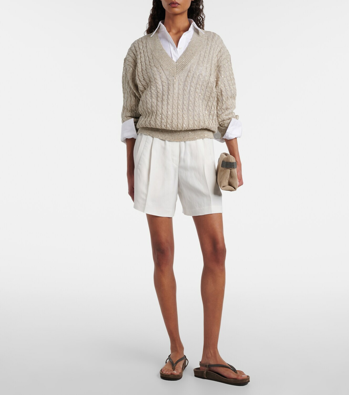 Brunello Cucinelli High-rise Bermuda shorts