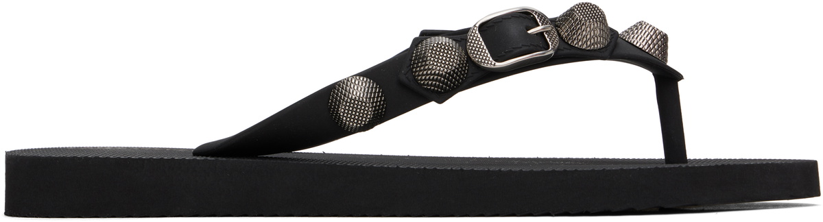Balenciaga Black Cagole Flip Flops Balenciaga