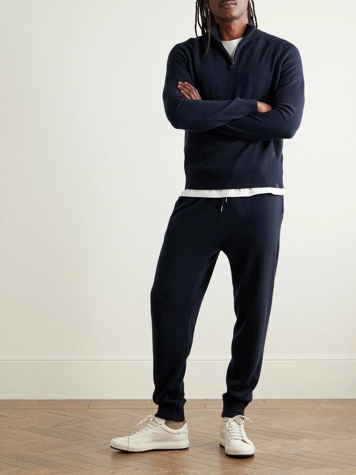 Derek Rose - Finley Tapered Cashmere Sweatpants - Blue