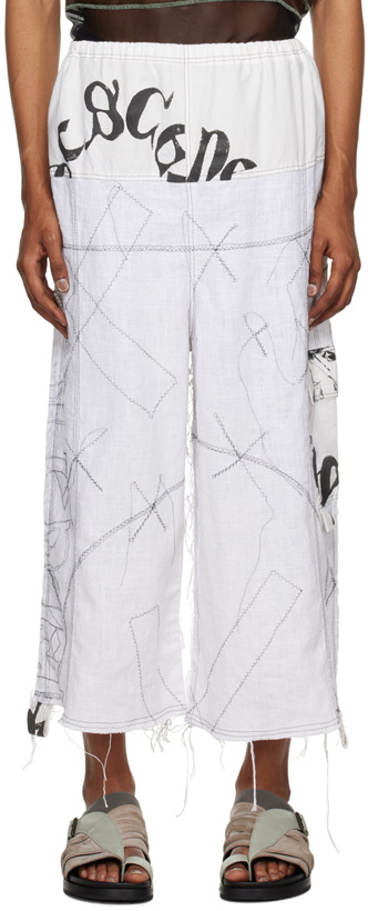 Photo: SC103 White Topstitched Trousers