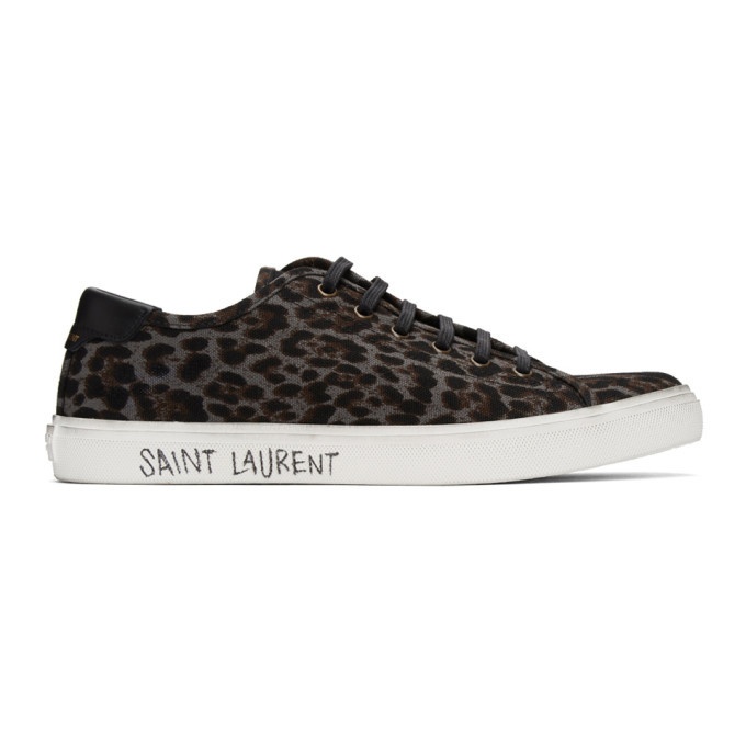 Photo: Saint Laurent Grey Leopard Malibu Sneakers
