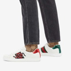 Gucci Men's New Ace GRG Snake Sneakers in White