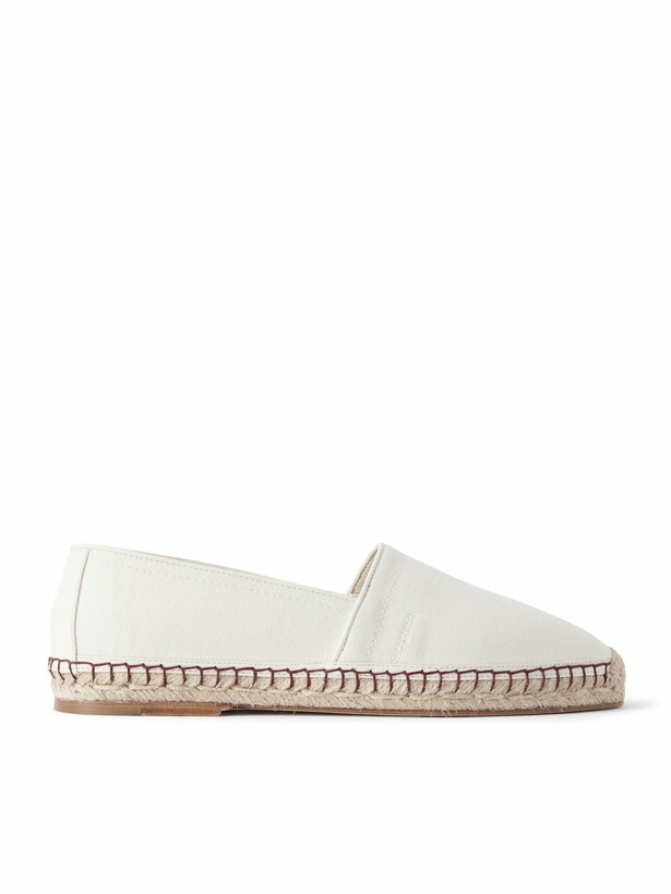 Photo: Brunello Cucinelli - Leather-Trimmed Canvas Espadrilles - Neutrals