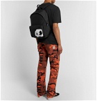 McQ Alexander McQueen - Monster Printed Logo-Appliquéd Leather-Trimmed Shell Backpack - Black