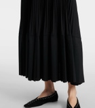 Junya Watanabe Plissé wool-blend maxi skirt
