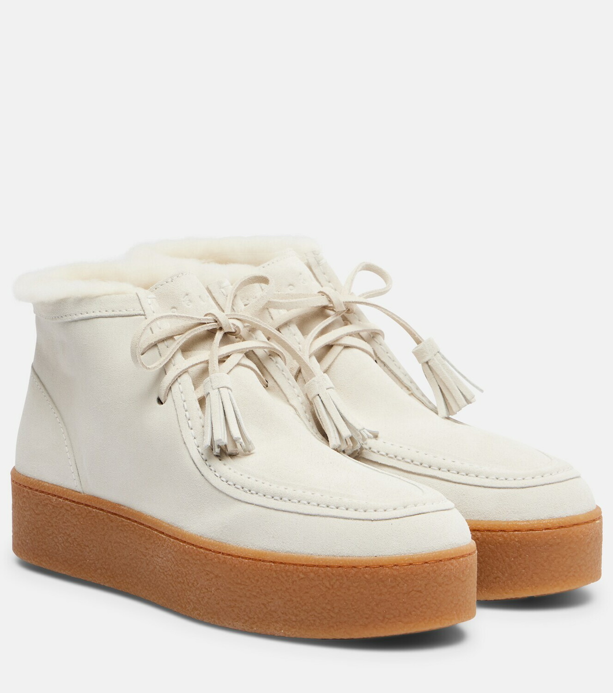Hogan Shearling-trimmed suede ankle boots