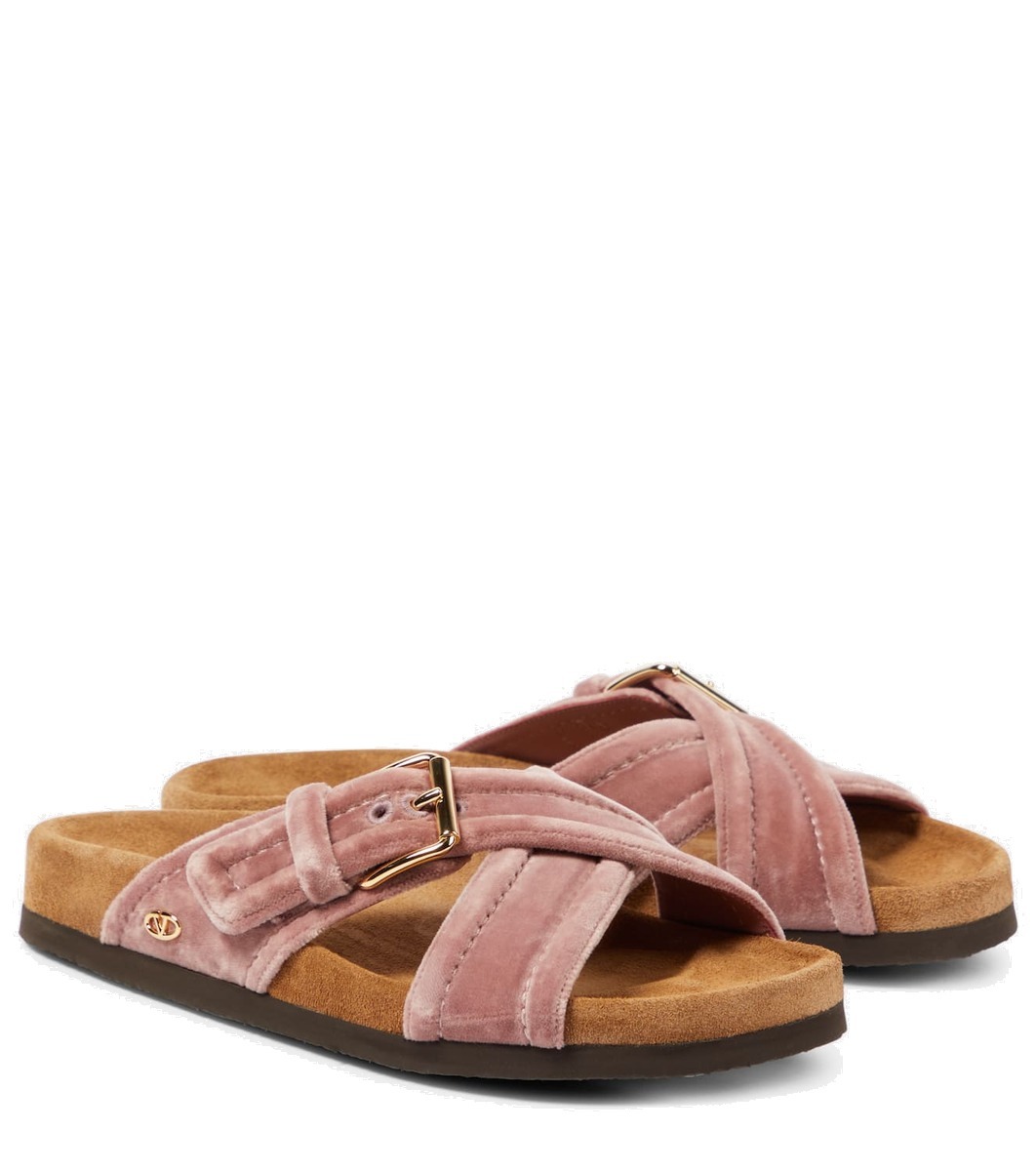 サンダル・ミュール Valentino Garavani Fussfriend Velvet Slide Sandals Fussfriend velvet sandals in black - Valentino Garavani