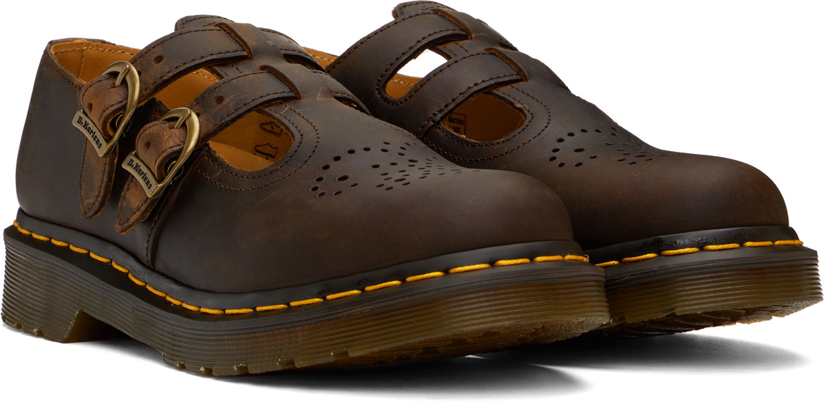 Dr. Martens Brown 8065 Crazy Horse Leather Mary Jane Loafers Dr