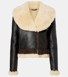JW Anderson Shearling-trimmed leather jacket
