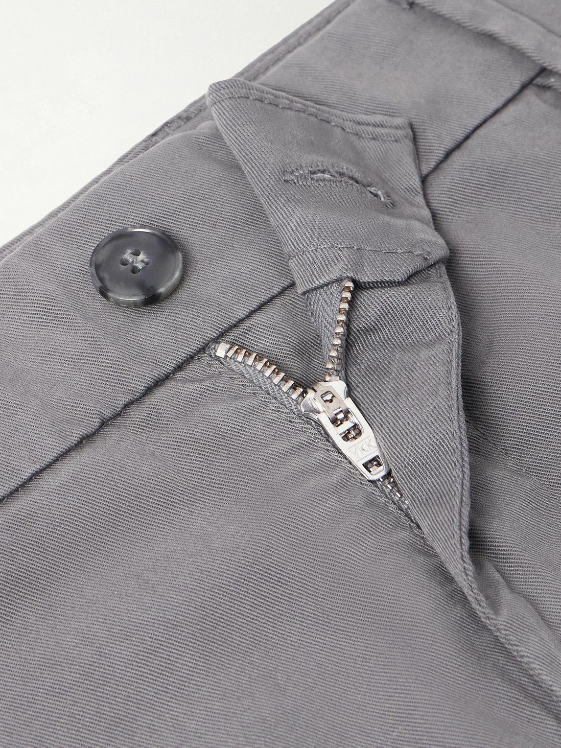 Canali - Straight-Leg Stretch Cotton-Blend Shorts - Gray