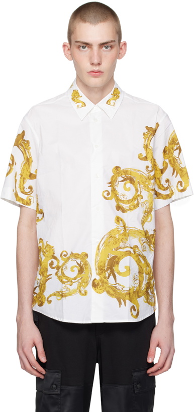 Photo: Versace Jeans Couture White Watercolor Couture Shirt