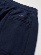 Altea - Tapered Logo-Embroidered Cotton-Jersey Sweatpants - Blue