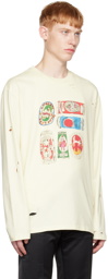 Charles Jeffrey Loverboy Off-White Distressed Long Sleeve T-Shirt