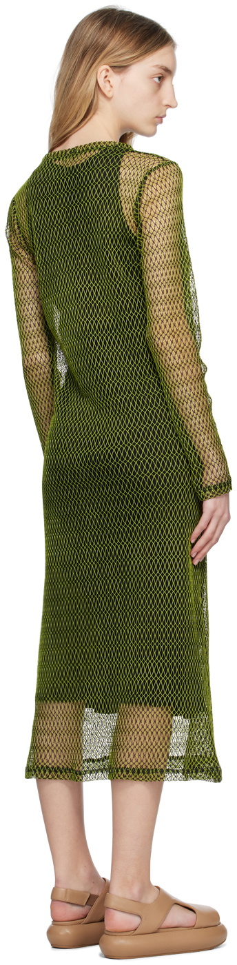 Song for the Mute Green & Black Crewneck Midi Dress