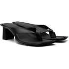MM6 Maison Margiela Black Anatomic Flip Flop Mule Heeled Sandals