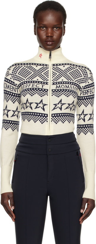 Photo: Perfect Moment White Intarsia-Knit Merino Wool Bodysuit