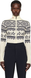 Perfect Moment White Intarsia-Knit Merino Wool Bodysuit