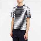 Thom Browne Men's Pocket Stripe T-Shirt in Navy